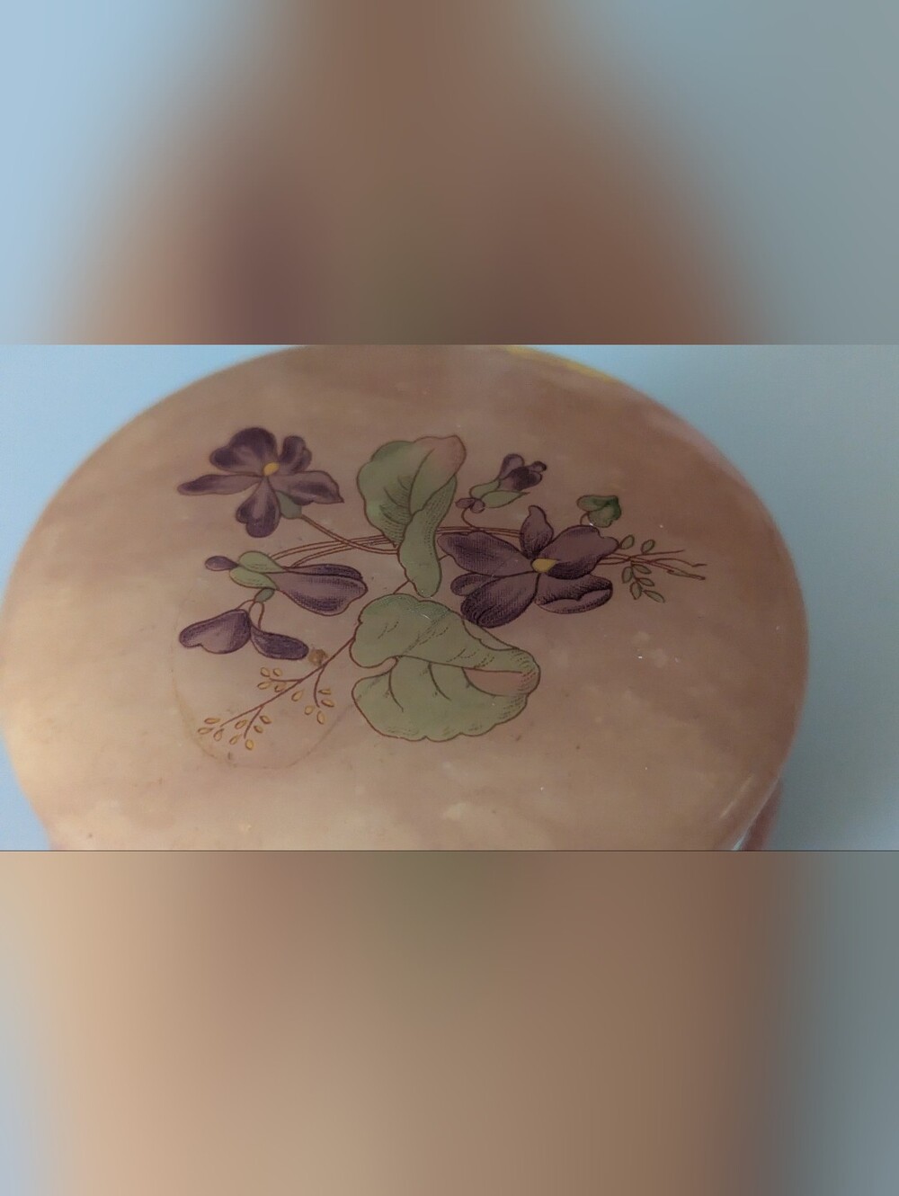 Vintage Genuine Alabaster Round Hinged Trinket Box "Lefton" Made In Italy. 3.5" - Picture 12 of 16